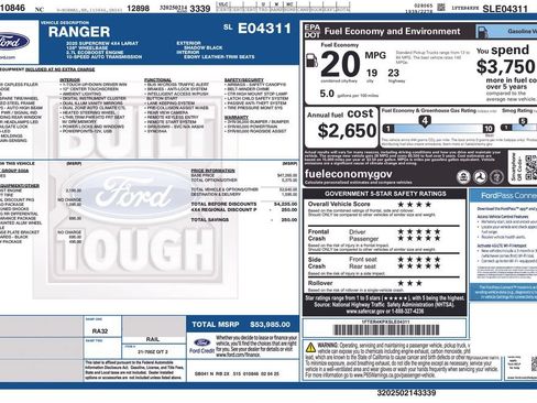 Used 2025 Ford Ranger Lariat w/ FX4 Off-Road Package AWD/4WD image 38