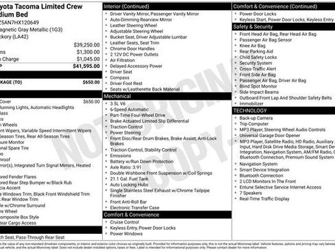 Used 2017 Toyota Tacoma Limited w/ Tow Package AWD/4WD image 2