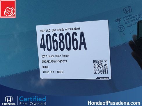 Certified 2022 Honda Civic Sport image 32