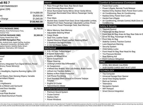 Used 2021 Audi RS 7 Sportback w/ Black Optic Package image 7