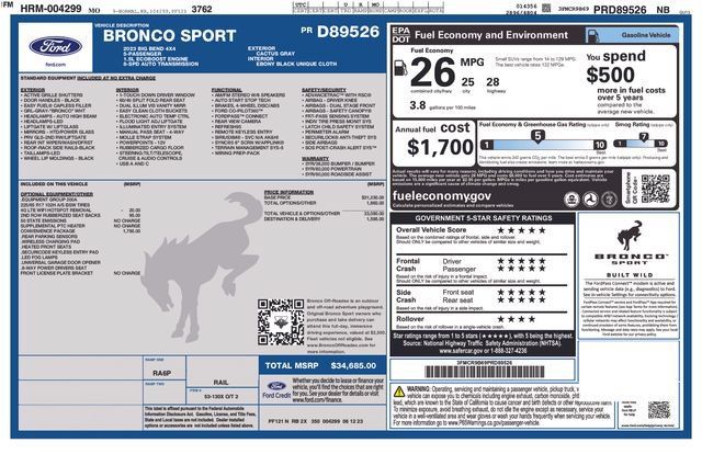 Certified 2023 Ford Bronco Sport Big Bend w/ Convenience Package AWD/4WD image 9