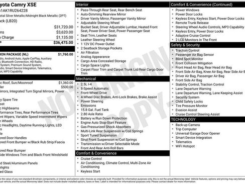 Used 2024 Toyota Camry XSE w/ Navigation Package FWD image 30