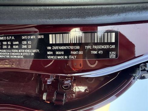 Used 2019 Alfa Romeo Giulia Ti Sport w/ Quick Order Package 22S Sport image 23