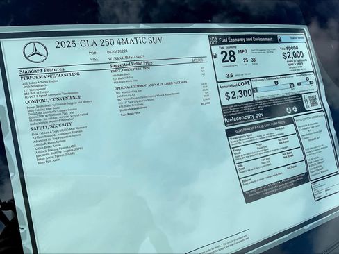 New 2025 Mercedes-Benz GLA 250 4MATIC image 16