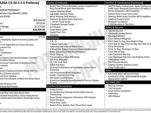 Certified 2023 MAZDA CX-30 AWD 2.5 S w/ Preferred Package image 33