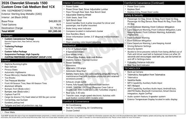 Certified 2026 Chevrolet Silverado 1500 Custom AWD/4WD image 5