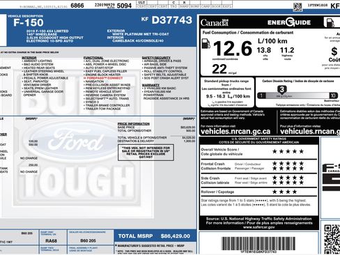 Used 2019 Ford F150 Limited AWD/4WD image 3