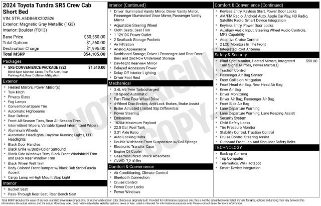 Used 2024 Toyota Tundra SR5 w/ SR5 Convenience Package AWD/4WD image 31