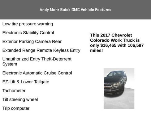 Used 2017 Chevrolet Colorado W/T w/ WT Convenience Package image 10