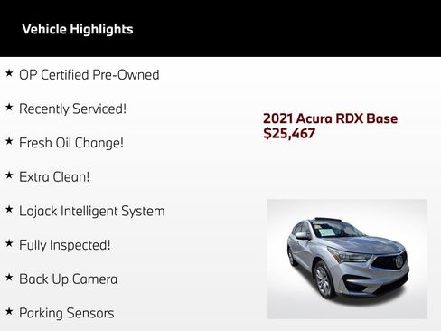 Used 2021 Acura RDX FWD w/ Technology Package image 2