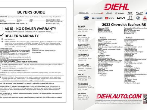 Used 2022 Chevrolet Equinox RS w/ Infotainment Package AWD/4WD image 40