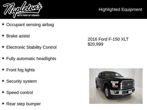 Used 2016 Ford F150 XLT w/ Equipment Group 301A Mid AWD/4WD image 16