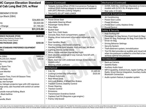 Used 2021 GMC Canyon Elevation Standard w/ Convenience Package RWD image 23