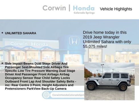 Used 2019 Jeep Wrangler Unlimited Sahara w/ Uconnect 4C Nav & Sound Group image 6