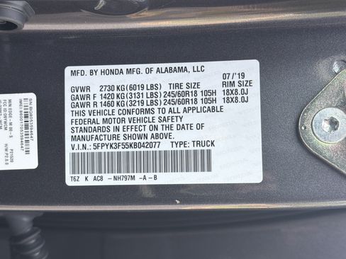 Used 2019 Honda Ridgeline RTL image 36