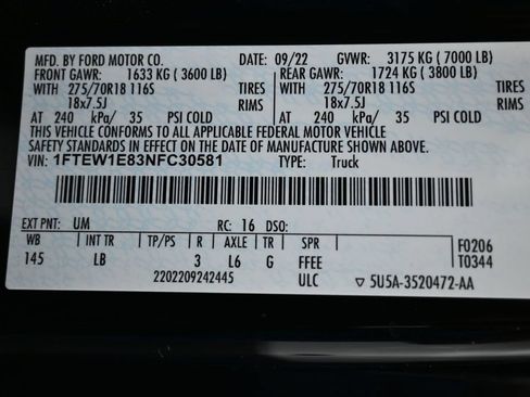 Used 2022 Ford F150 Tremor w/ Equipment Group 401A Mid AWD/4WD image 21