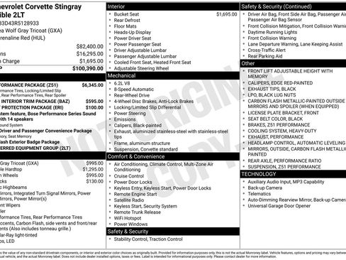 Used 2024 Chevrolet Corvette Stingray Preferred Conv w/ Z51 Performance Package RWD image 37