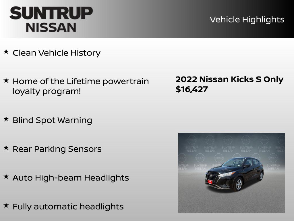 Certified 2022 Nissan Kicks S FWD image 8