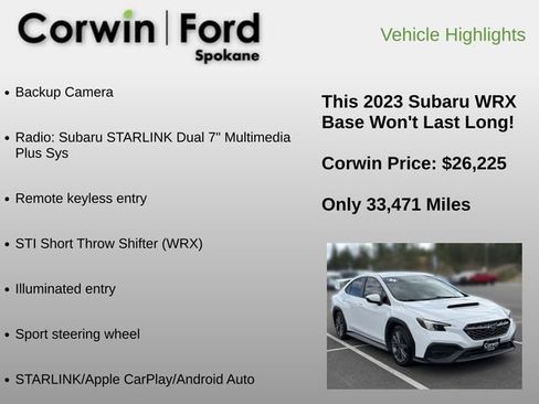 Used 2023 Subaru WRX AWD/4WD image 6
