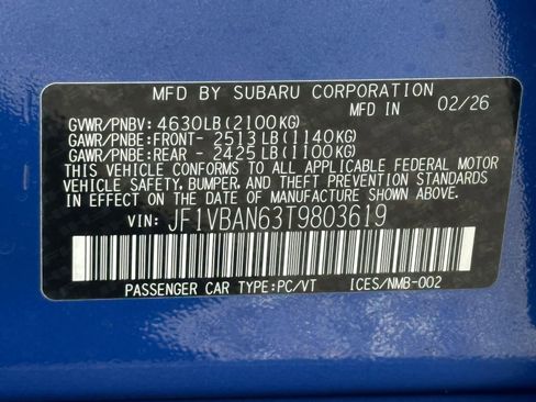 New 2026 Subaru WRX Limited AWD/4WD image 30