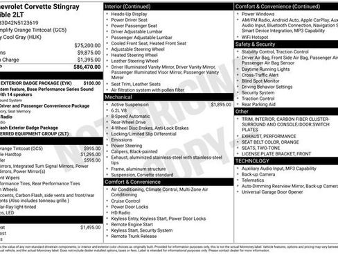 Used 2022 Chevrolet Corvette Stingray Preferred Conv w/ Chrome Exterior Badge Package image 10