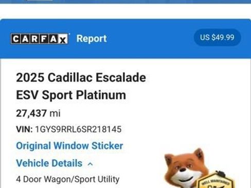 Used 2025 Cadillac Escalade ESV Sport Platinum AWD/4WD image 6