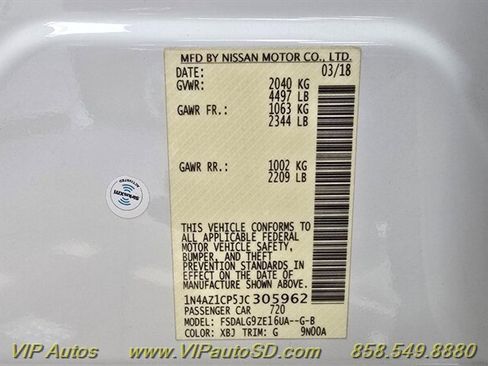 Used 2018 Nissan Leaf SL w/ SL Technology Package FWD image 30