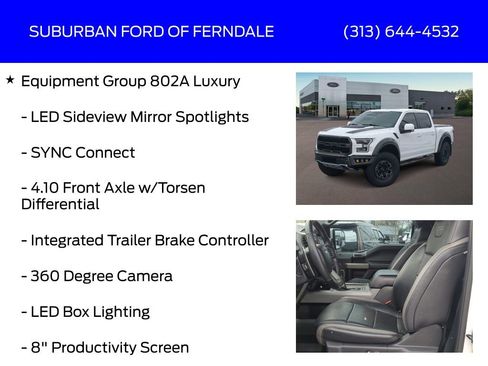 Used 2018 Ford F150 Raptor w/ Equipment Group 802A Luxury image 13