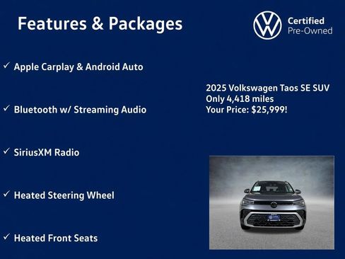 Used 2025 Volkswagen Taos SE AWD/4WD image 10