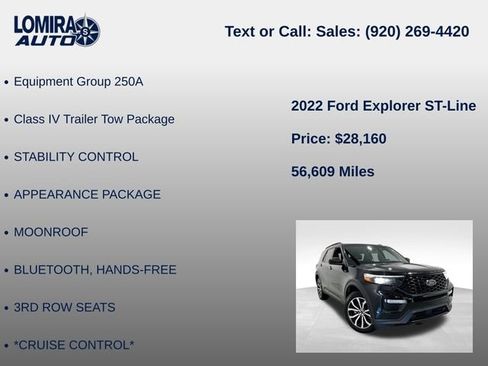 Used 2022 Ford Explorer ST-Line w/ Class IV Trailer Tow Package AWD/4WD image 8