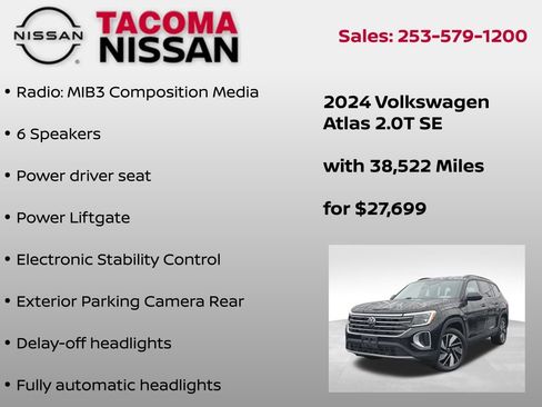Used 2024 Volkswagen Atlas SE image 6