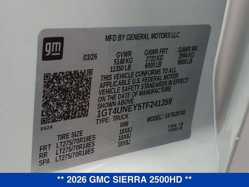 New 2026 GMC Sierra 2500 SLT w/ SLT Convenience Package AWD/4WD image 26