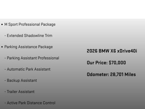 Used 2026 BMW X6 xDrive40i w/ Climate Comfort Package AWD/4WD image 12