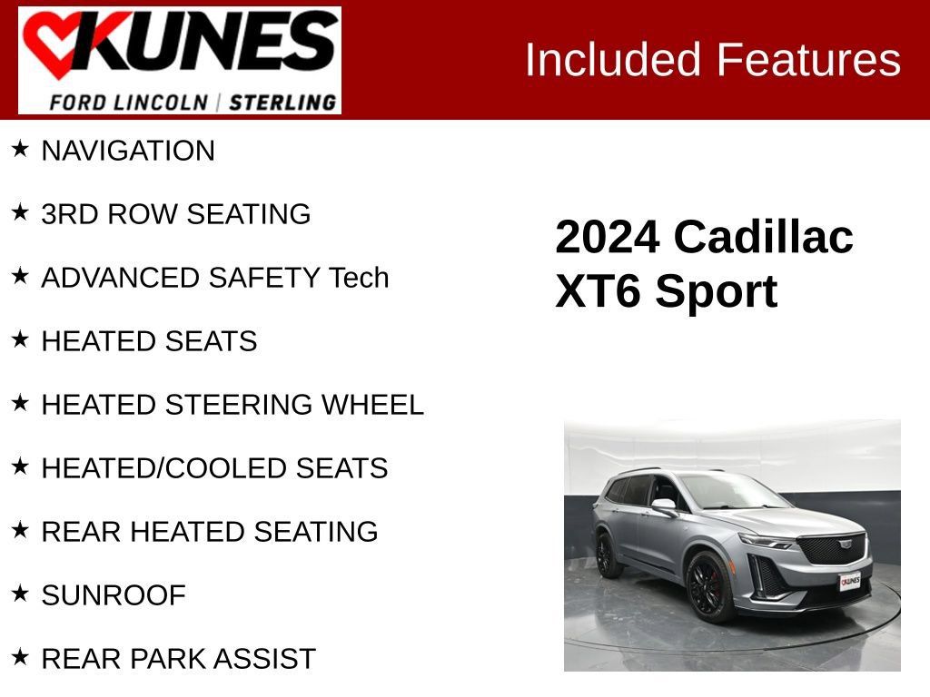Used 2024 Cadillac XT6 Sport w/ LPO, Onyx Lite Package AWD/4WD image 2