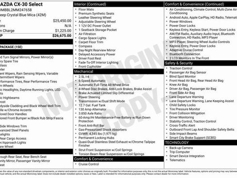 Used 2021 MAZDA CX-30 AWD 2.5 S w/ Select Package image 3