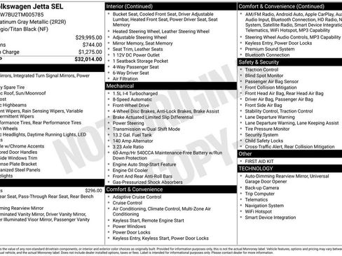 Certified 2026 Volkswagen Jetta SEL FWD image 12
