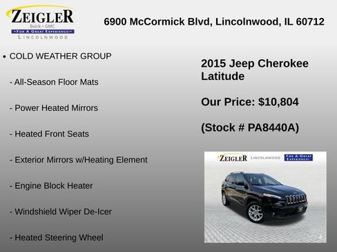Used 2015 Jeep Cherokee Latitude w/ Cold Weather Group AWD/4WD image 6