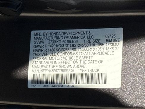 New 2026 Honda Ridgeline RTL image 28