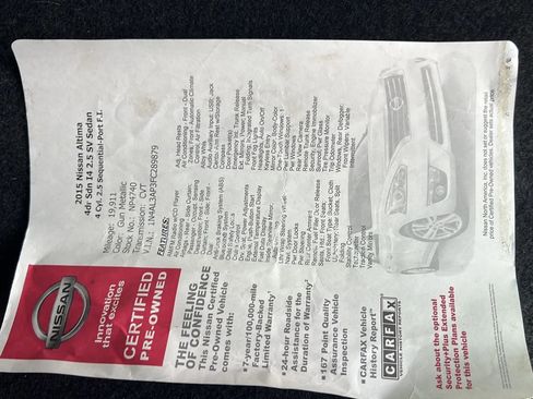 Used 2015 Nissan Altima 2.5 SV w/ Convenience Package FWD image 21