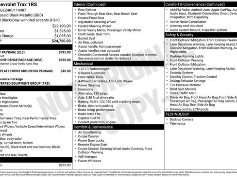 Used 2024 Chevrolet Trax RS w/ Sunroof Package FWD image 33