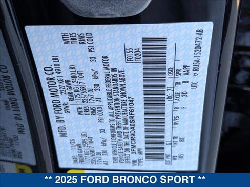 New 2025 Ford Bronco Sport Badlands w/ Sasquatch Badlands Package AWD/4WD image 21