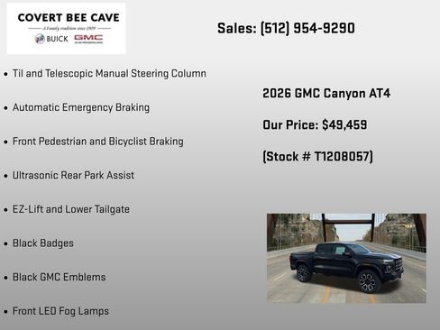 New 2026 GMC Canyon AT4 w/ Nightfall Essentials Package AWD/4WD image 30