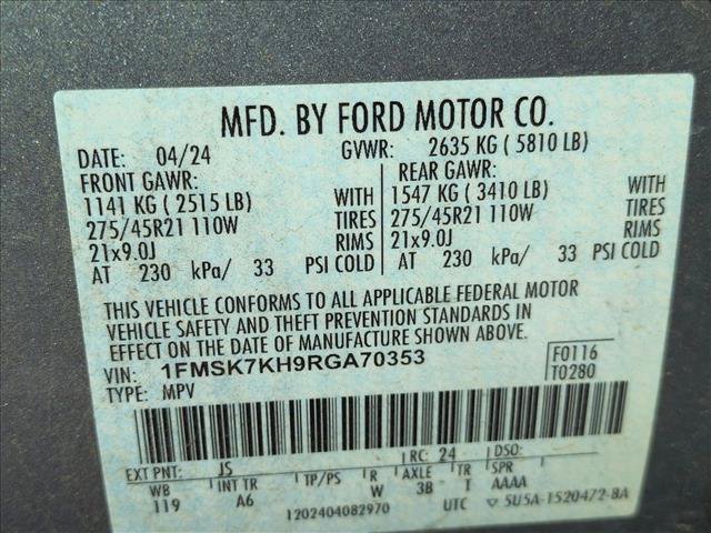 Used 2024 Ford Explorer ST-Line w/ Class IV Trailer Tow Package RWD image 20