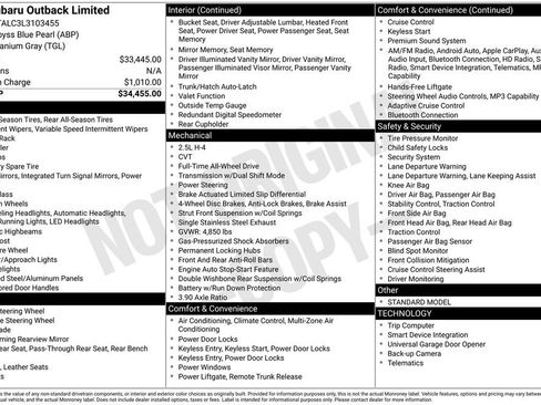 Used 2020 Subaru Outback Limited AWD/4WD image 2
