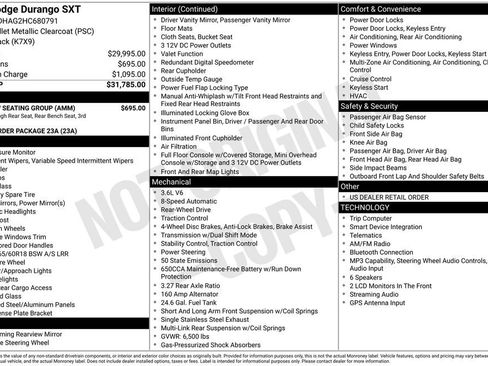 Used 2017 Dodge Durango SXT w/ 3rd Row Seating Group RWD image 6