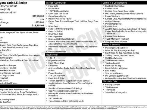 Used 2019 Toyota Yaris LE image 1