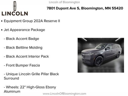 New 2025 Lincoln Navigator L Reserve w/ Jet Appearance Package image 4