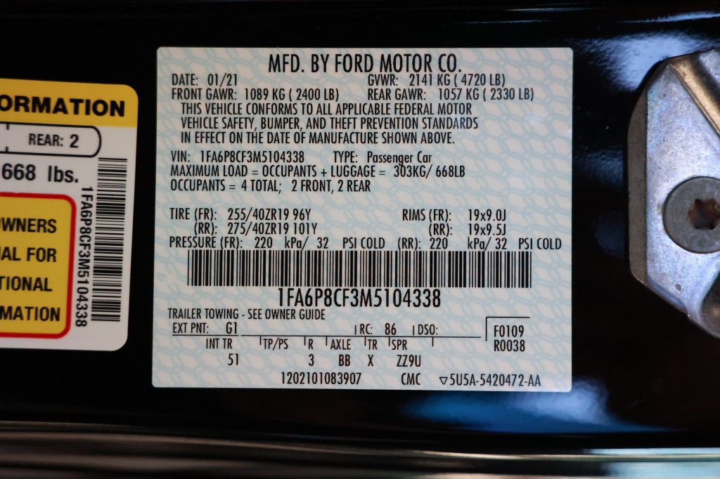 Used 2021 Ford Mustang GT Premium w/ GT Performance Package RWD image 51