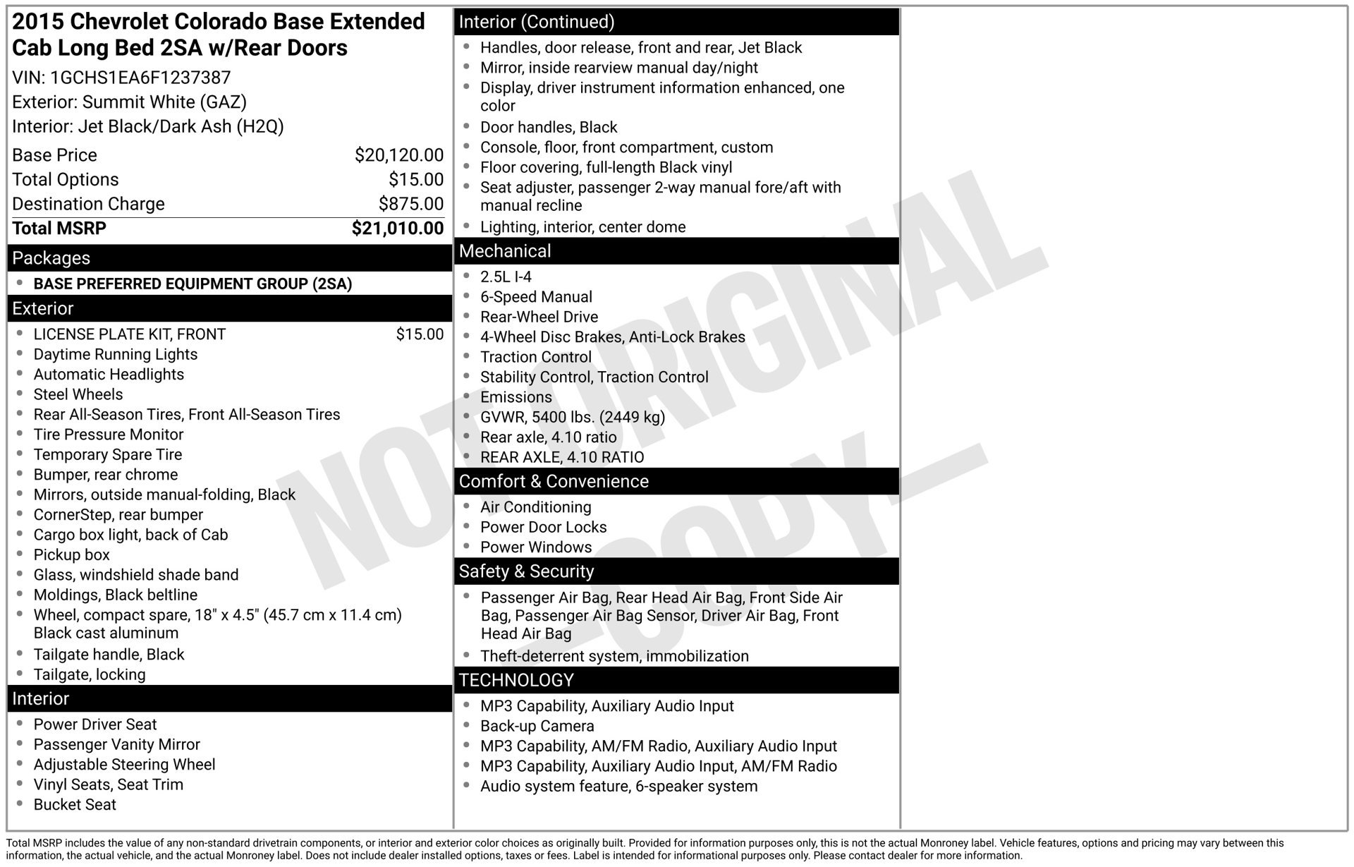 Used 2015 Chevrolet Colorado 2WD Extended Cab image 21