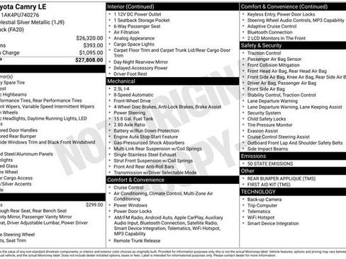 Used 2023 Toyota Camry LE image 1